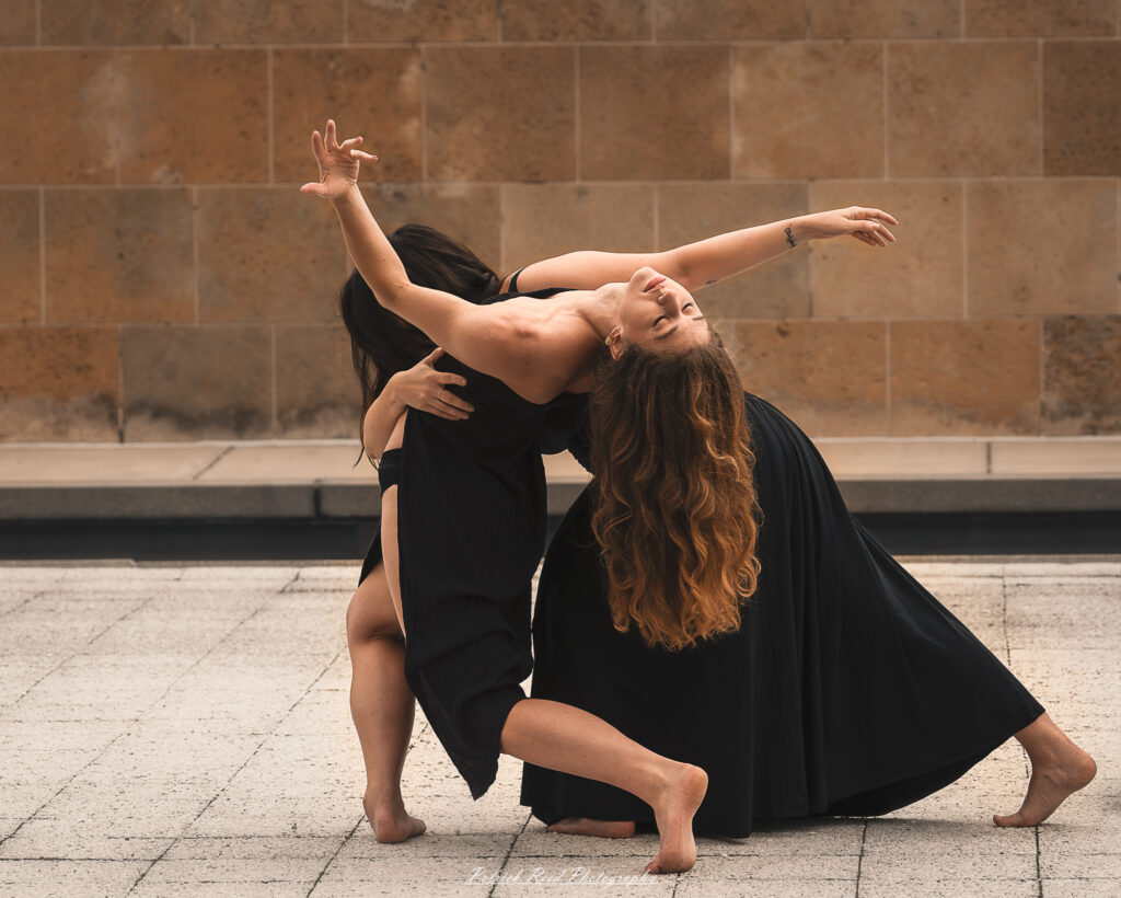 Portrait of a dancer captured on July 20, 2025, performing a graceful pose on the Wayne State University campus in Detroit.