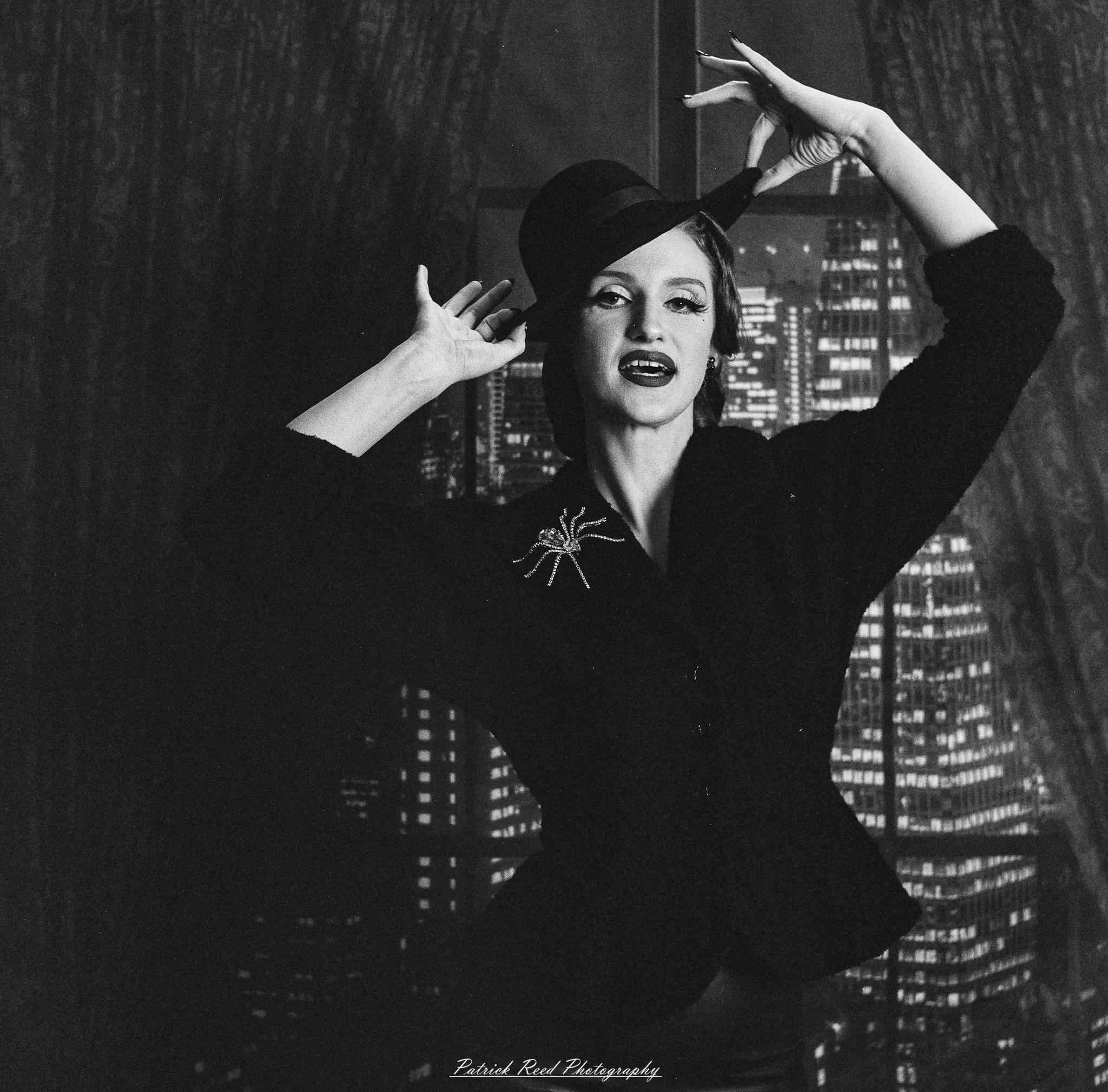 A studio portrait of a model named Noel, photographed on October 1, 2025, using a Mamiya C33 medium format film camera.