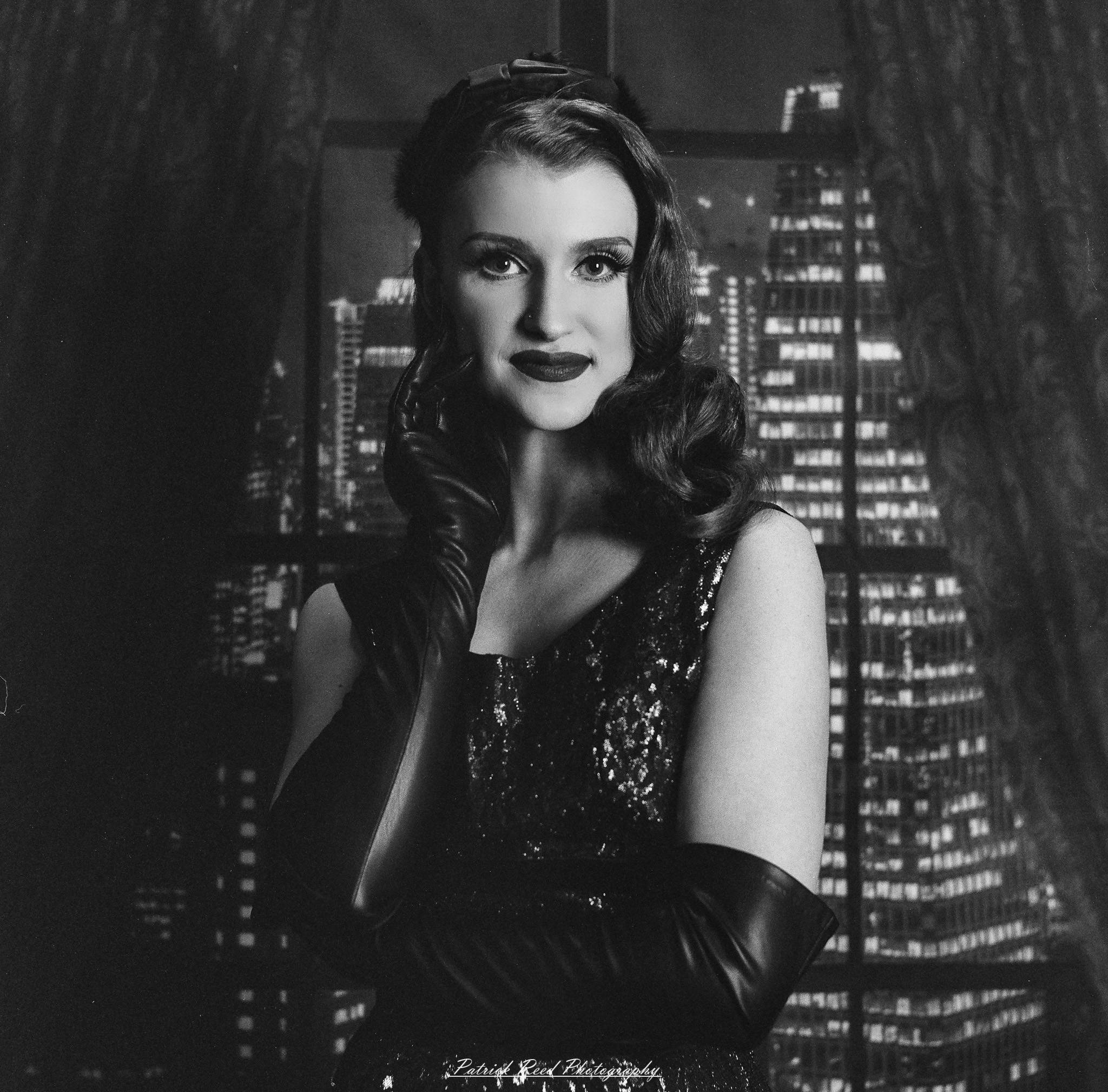 A studio portrait of a model named Noel, photographed on October 1, 2025, using a Mamiya C33 medium format film camera.