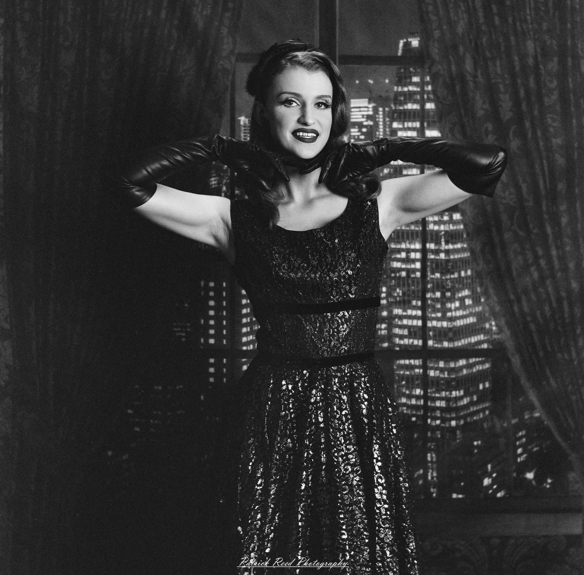 A studio portrait of a model named Noel, photographed on October 1, 2025, using a Mamiya C33 medium format film camera.