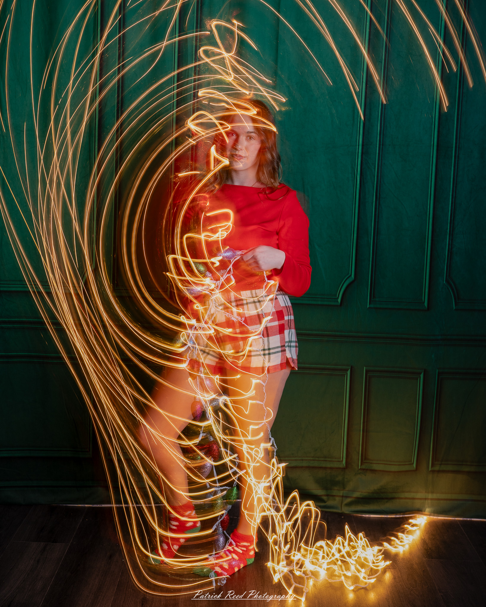 Olivia – Light Painting Portrait with Christmas Tree Lights, December 17th, 2025