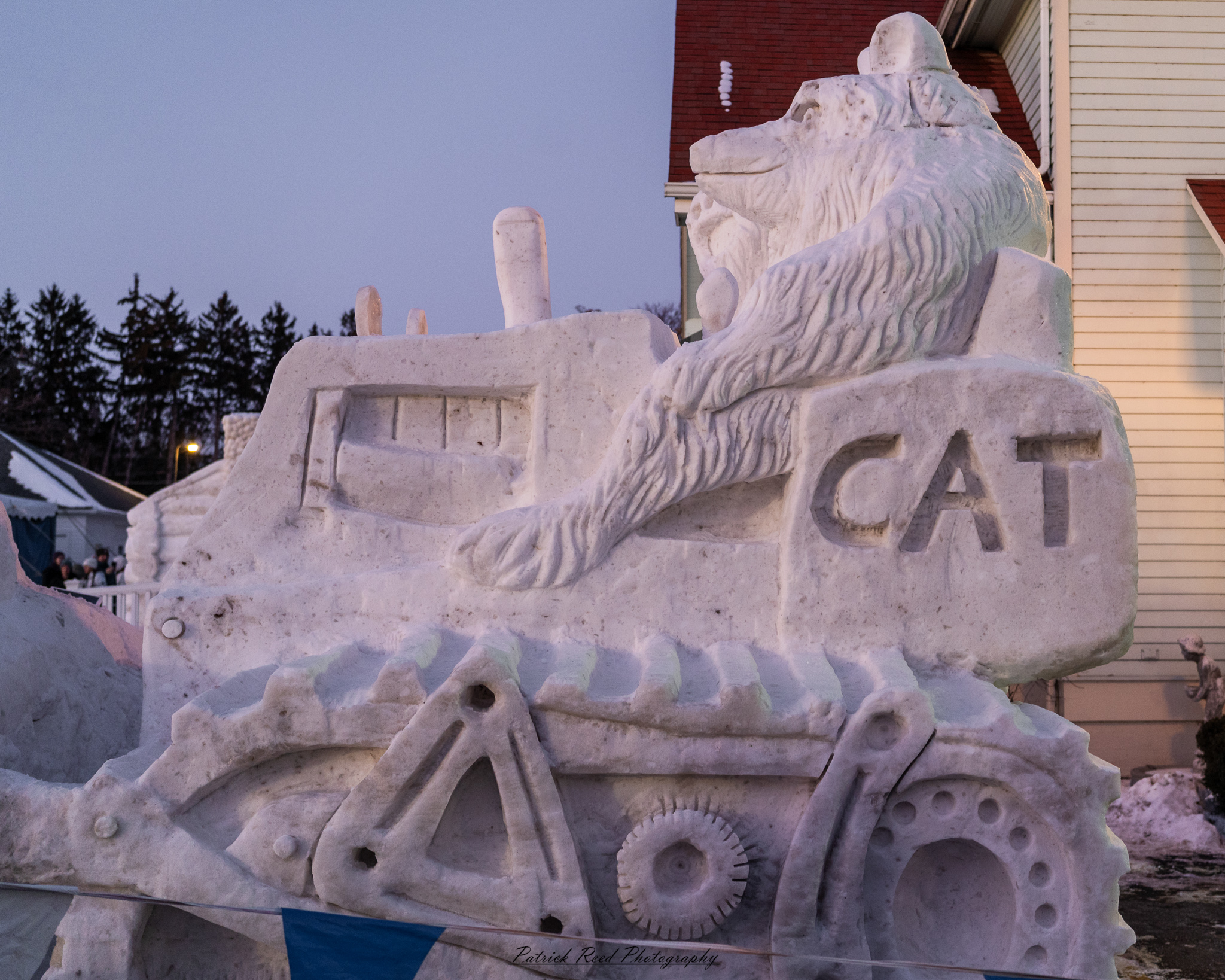 Winter festival photography from Snowfest in Frankenmuth, Michigan, captured on January 31, 2026, featuring ice sculptures, snow carvings, and cold-weather festivities.