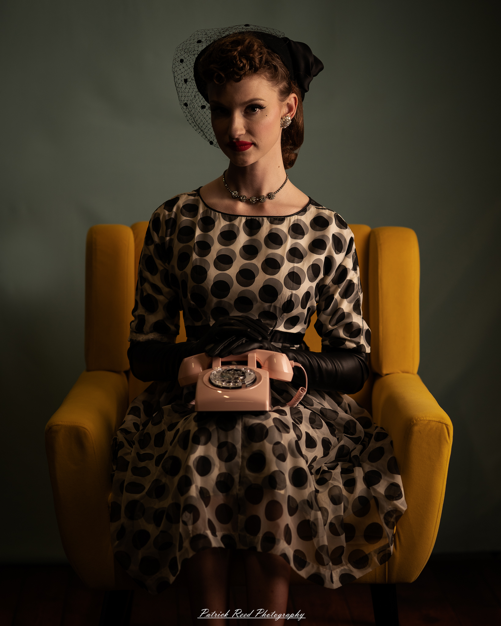 A retro-inspired portrait series of a model named Noelle photographed on March 13, 2026, featuring mid-century fashion styling, vintage hairstyles, colorful studio sets, and dramatic editorial lighting.