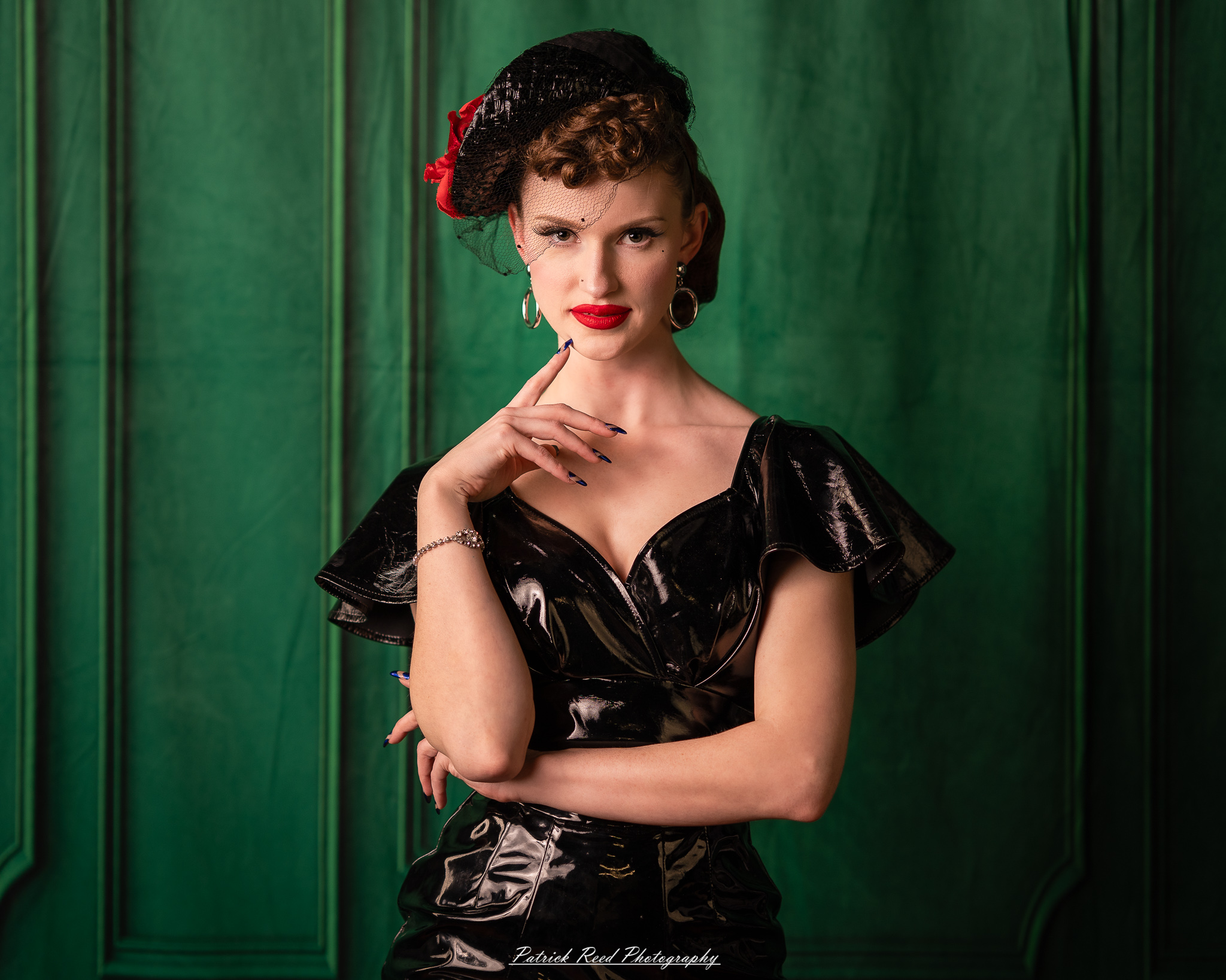 A retro-inspired portrait series of a model named Noelle photographed on March 13, 2026, featuring mid-century fashion styling, vintage hairstyles, colorful studio sets, and dramatic editorial lighting.